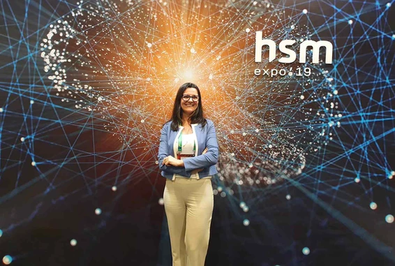 Fátima Macedo representando a Mental Clean, na HSM Expo19
